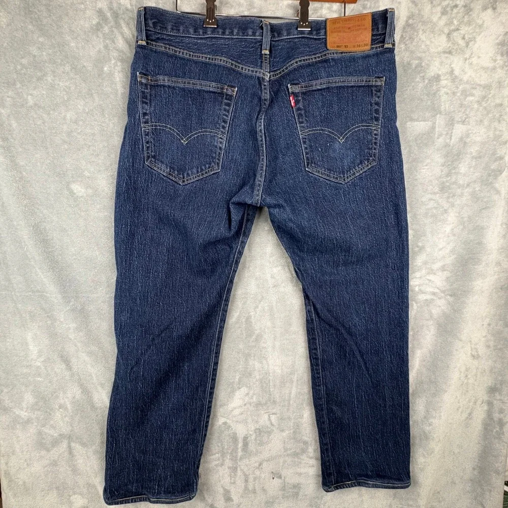 Levis Premium 501 93 Straight Leg Jeans‎ 36x30 (fits 35x26) Dark Wash Button Fly
